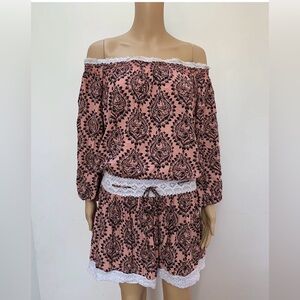 Free People Pink and Black Boho Dress